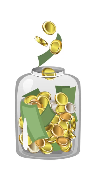 Money Jar — Stock Vector