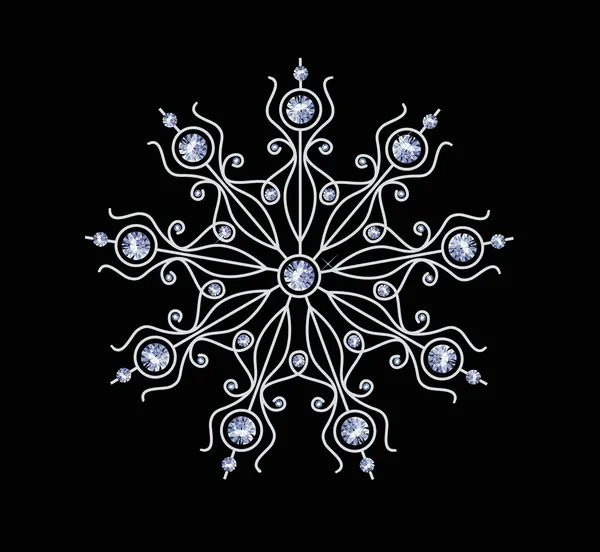 Алмазная снежинка — стоковый вектор