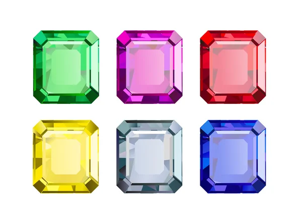 Colored Gems — Stock Vector