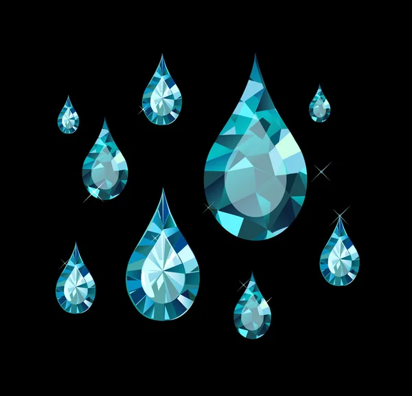 Gotas de diamante — Vector de stock