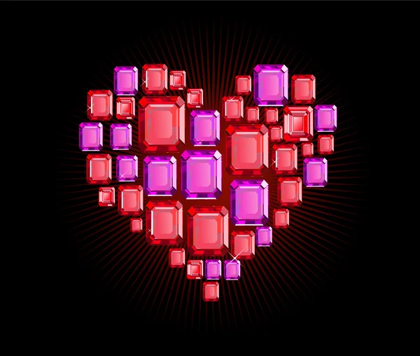 Gem Heart — Stock Vector