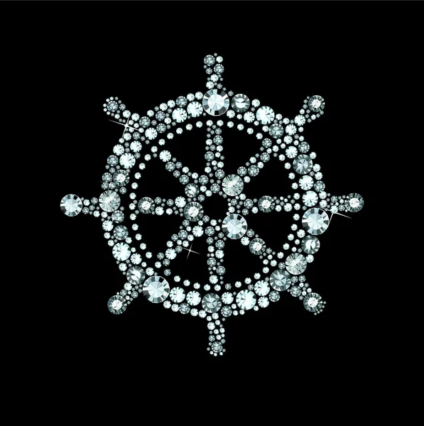 Diamond Ship Wheel — Stock Vector