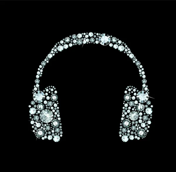 Auriculares Diamond — Vector de stock