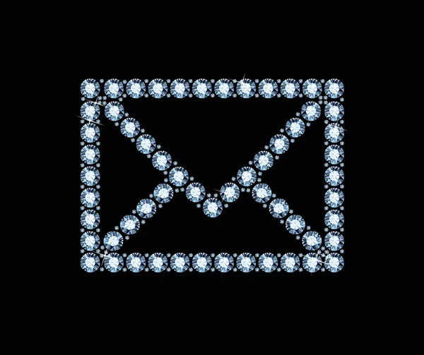 Diamant-E-Mail-Symbol — Stockvektor