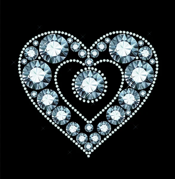 Coeur de diamant — Image vectorielle