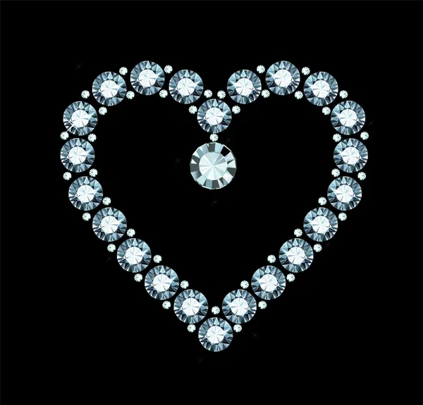 Corazón de diamante — Vector de stock