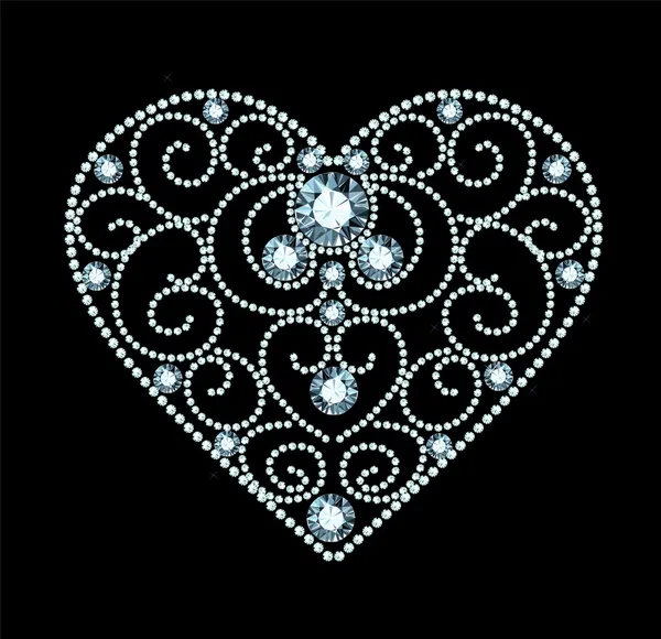 Cuore di diamante — Vettoriale Stock