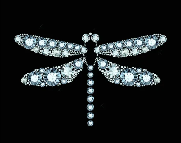 Dragonfly diamante — Vettoriale Stock