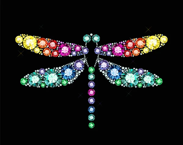 Dragonfly gema — Vector de stock