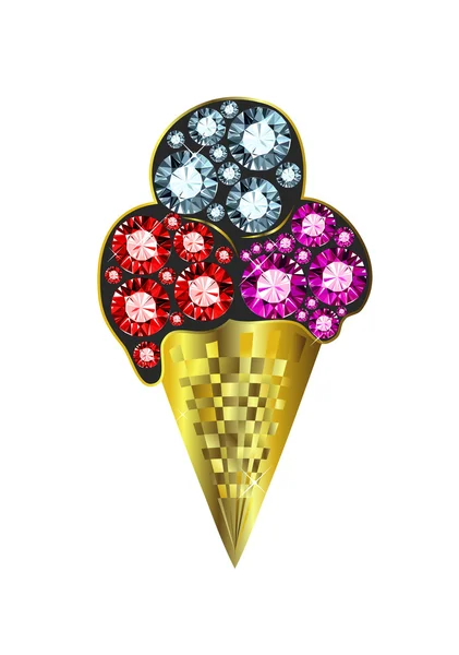 Crème glacée gemme — Image vectorielle