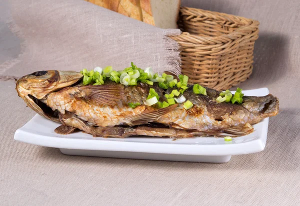 Fried carp fish whole — Stock Photo, Image