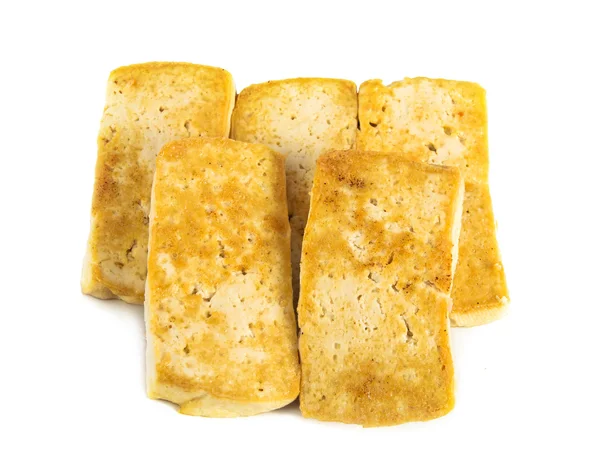 Fried tofu on a white background — Stock Photo, Image