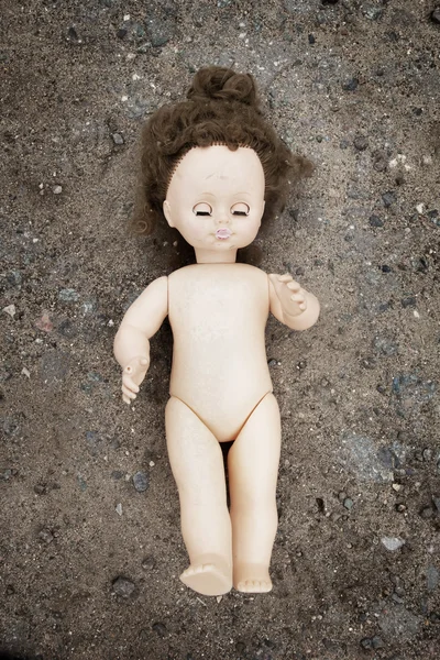Abandoned Dirty Toy Doll — Stock Photo, Image