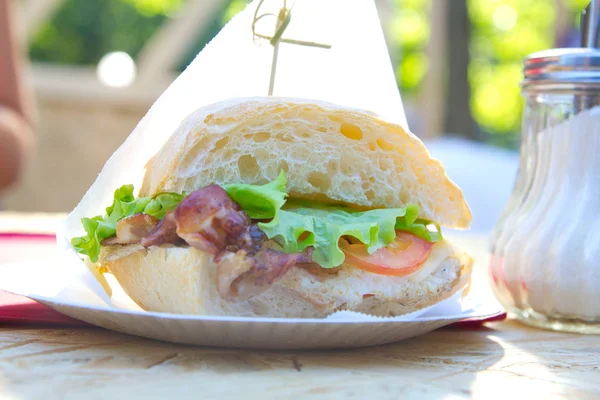 Burger of white bread — Stock Photo, Image