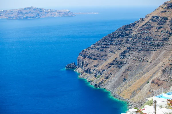 Paisaje marino del mar Egeo en Santorini, Grecia — Foto de Stock
