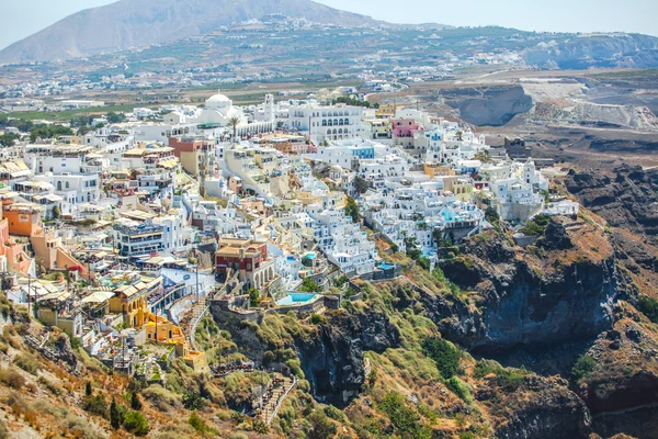 Piękny widok miasta fira na wyspie Santoryn, Grecja — Zdjęcie stockowe