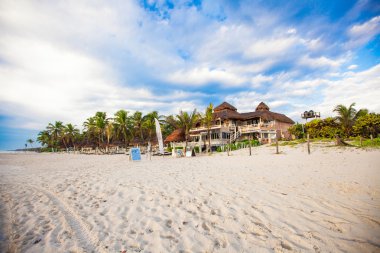 Pitoresk bungalow-otel tropikal plaj, Meksika, Tulum