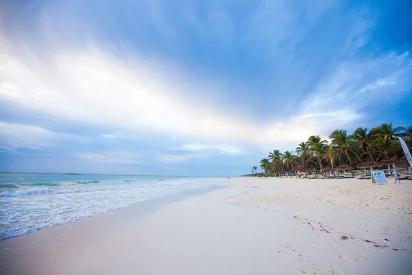 Verbazingwekkende kleurrijke zonsondergang op het strand in mexico — Stockfoto