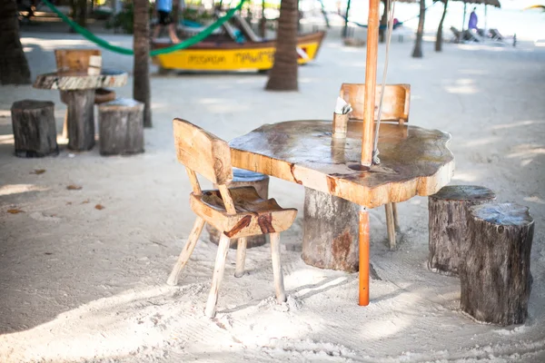 Openlucht café op het strand ik — Stockfoto