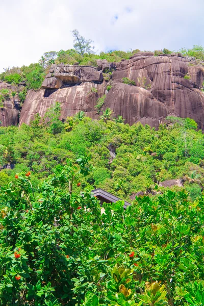 Grandes pedras monumentais lisas nas Seychelles — Fotografia de Stock