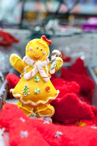 Christmas toy ginger man in supermarket — Stock Photo, Image