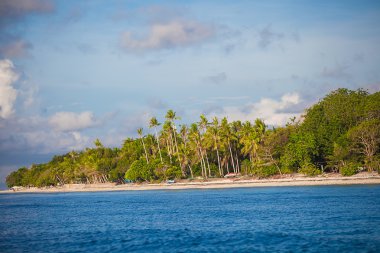 Peyzaj tropikal ada Beach bohol içinde mükemmel mavi gökyüzü ile
