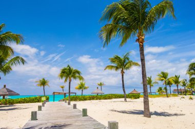 Karayip turks ve caicos çarpıcı beyaz plaj