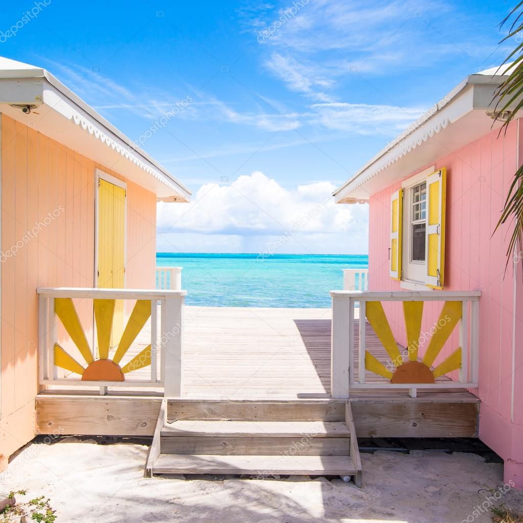 Traditional bright Caribbean houses