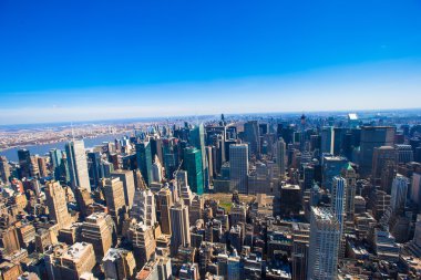 Manhattan'daki empire state building, new york üzerinden Vew