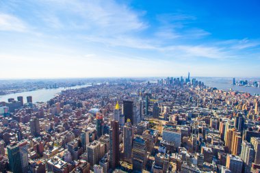 New York'un manhattan midtown hava panorama görünüm