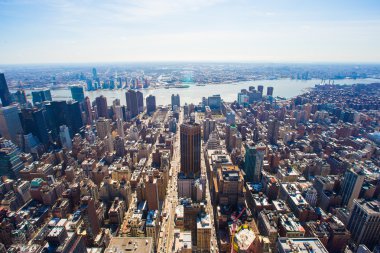 Manhattan'daki empire state building, new york üzerinden Vew