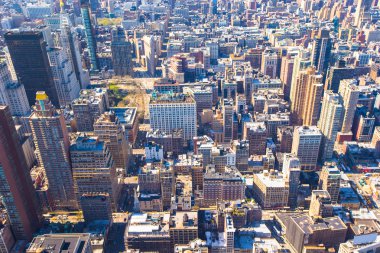 Manhattan'daki empire state building, new york üzerinden Vew
