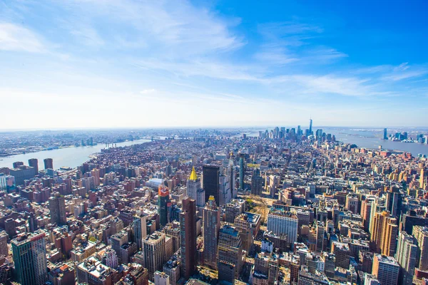 New york city manhattan midtown luchtfoto panoramisch uitzicht — Stockfoto