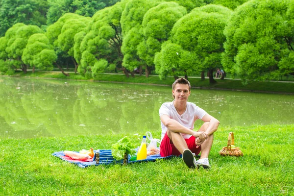 Feliz picnic familiar en el parque — Foto de Stock