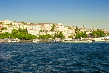 Panorama güzel şehir istanbul boğaz Boğaz üzerinde