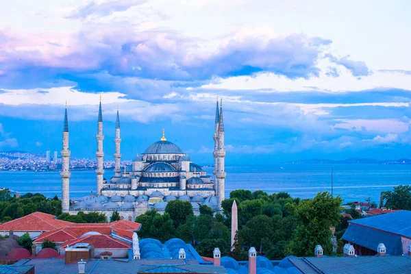 Μπλε Τζαμί στην Κωνσταντινούπολη, Τουρκία, συνοικία Σουλταναχμέτ — Φωτογραφία Αρχείου