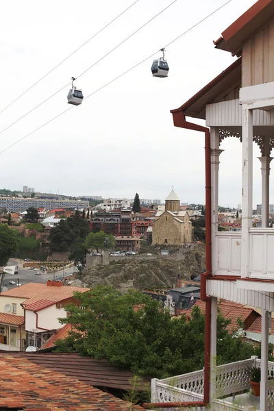 Widok na kościół metekhi w tbilisi, Gruzja Obrazek Stockowy