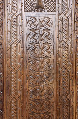 Wooden carved background clipart