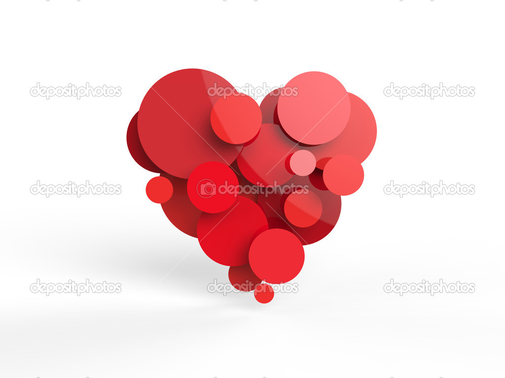 A rendered heart composed of circles. Can be used as a logo.