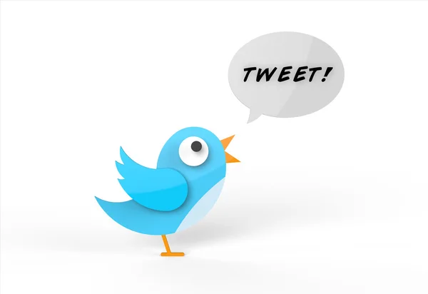 Pássaro twittar uma mensagem — Fotografia de Stock