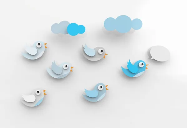 Kuşlar Tweeting ve takipçileri - Stok İmaj