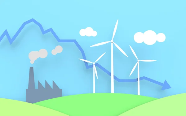 Windmills generating environmentally friendly energy — Stock Photo, Image