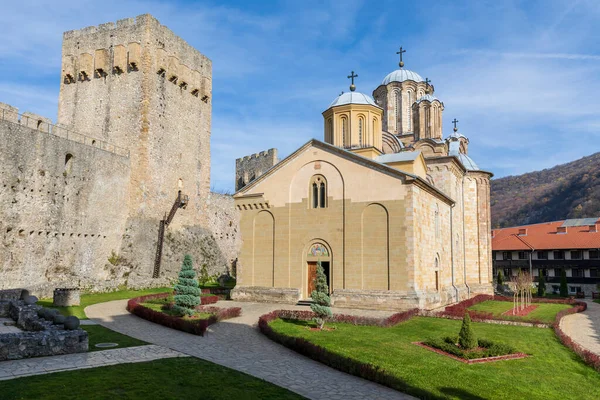 Monasterio Manasija También Conocido Como Resava Monasterio Medieval Ortodoxo Serbio —  Fotos de Stock