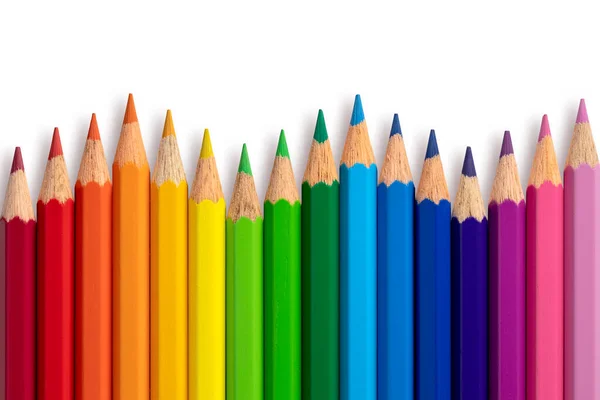 Color Pencils Zigzag Isolated Background Close — стоковое фото