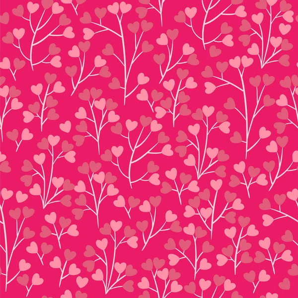 Valentine Day Seamless Pattern Twigs Hearts Vector Image — Stok Vektör