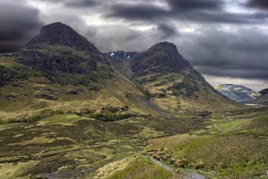 fırtınalı bir günde, İskoçya Glencoe dağlar