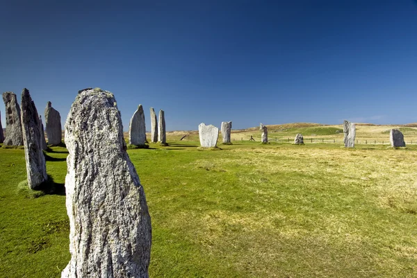卡拉尼什站石圈、 卡拉尼什、 刘易斯、 苏格兰、 英国的小岛. — 图库照片