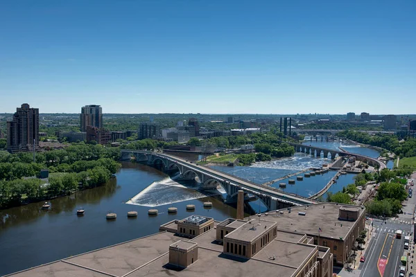 Minneapolis Most Trzeciej Alei Mississippi River Minnesota — Zdjęcie stockowe