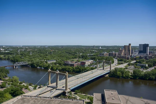 Minneapolis Hennepin Ave Bridge Mississippi River Minnesota — 스톡 사진