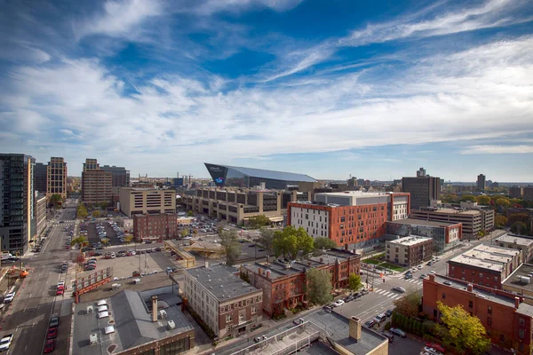 Minneapolis Skyline Bank Stadium Minnesota Стокове Фото